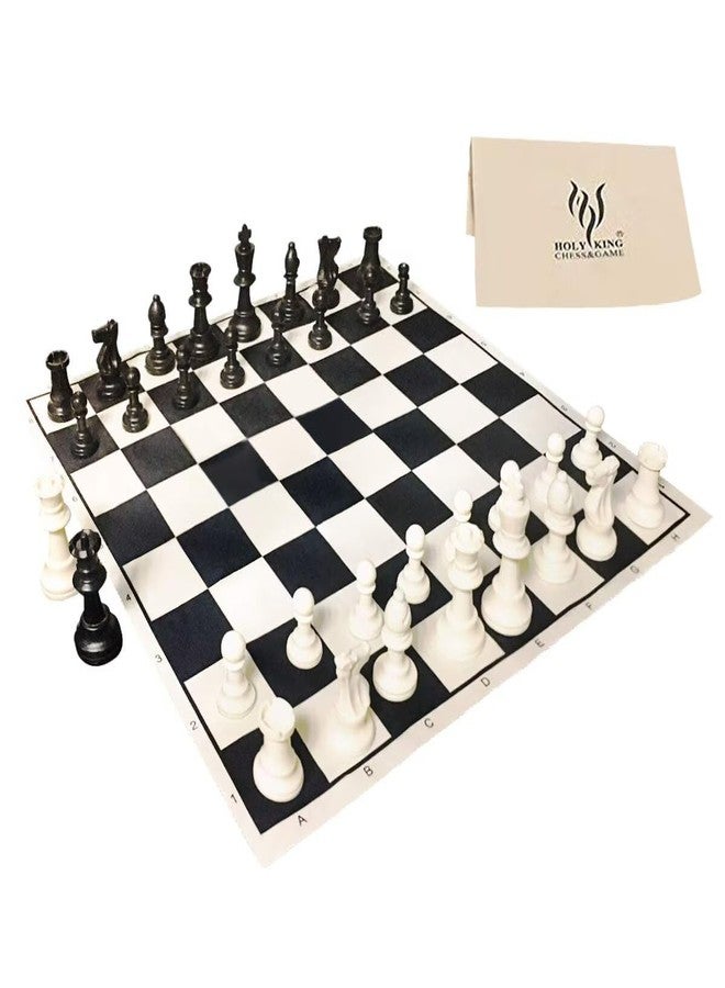 HOLYKING Cloth Chess Set 15.7'' Chess Board Rollup Compact Easy Carry Chessboard, Portable Travel Chess Game Set, Beginner Chess Set for Kids and Adults - Image 1